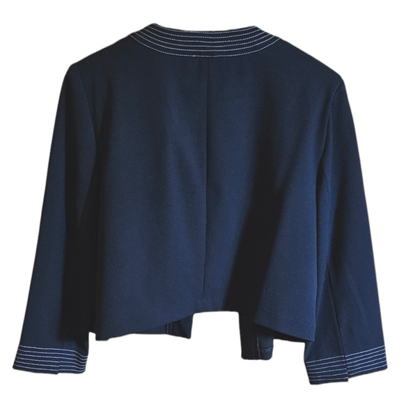 NWT! Tommy Hilfiger Cropped Blazer Navy Women's Size XLarge - Picture 10 of 12